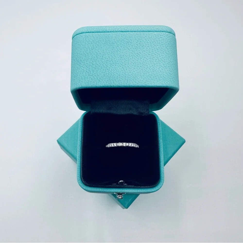 Tiffany & Co. Wedding Band with a Half-Circle of Diamonds .20 TCW w Packaging